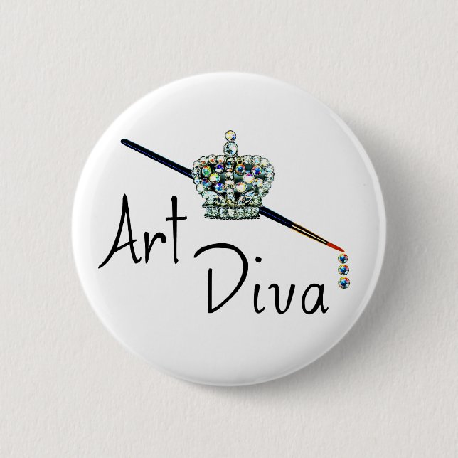 Badge Rond 5 Cm Bouton "Art Diva" (Devant)