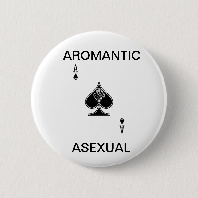 Badge Rond 5 Cm Bouton asexuel d'Aromantic (Devant)
