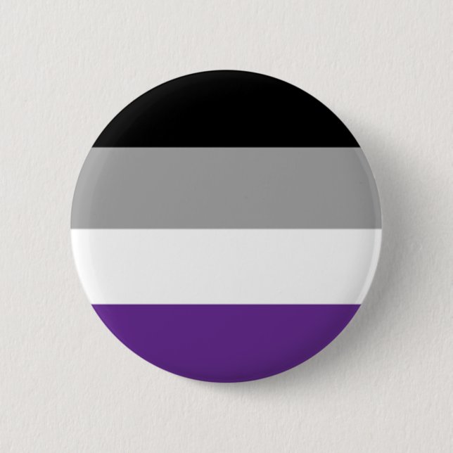 Badge Rond 5 Cm Bouton asexuel de drapeau (Devant)