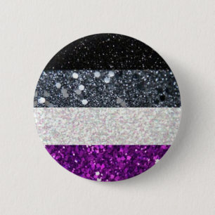 Badge Rond 5 Cm Bouton asexuel de parties scintillantes de fierté