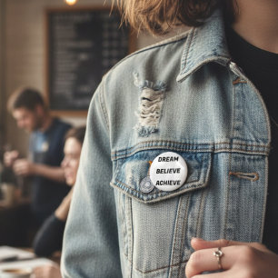 Badge Rond 5 Cm Bouton Aspire & Conquer