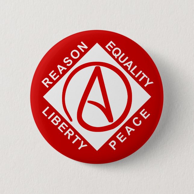Badge Rond 5 Cm Bouton athée de logo (Devant)