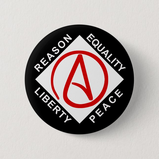 Badge Rond 5 Cm Bouton athée de logo (Devant)
