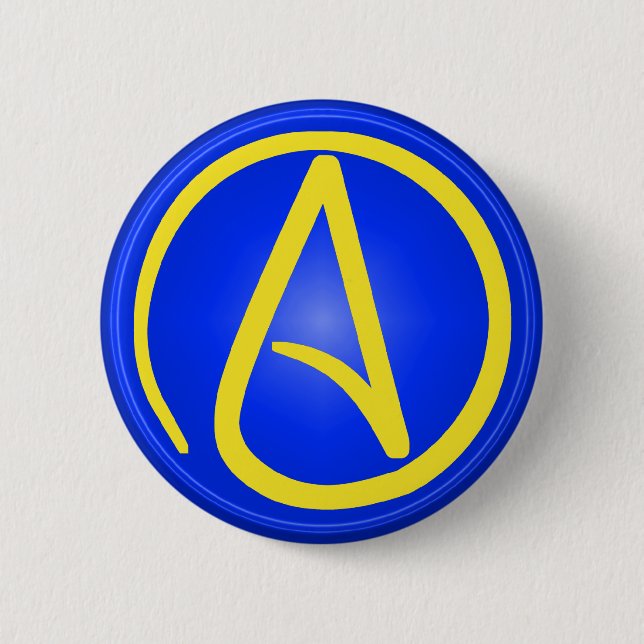 Badge Rond 5 Cm Bouton athée de symbole (Devant)