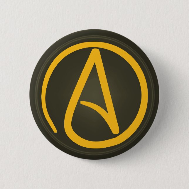 Badge Rond 5 Cm Bouton athée de symbole (Devant)