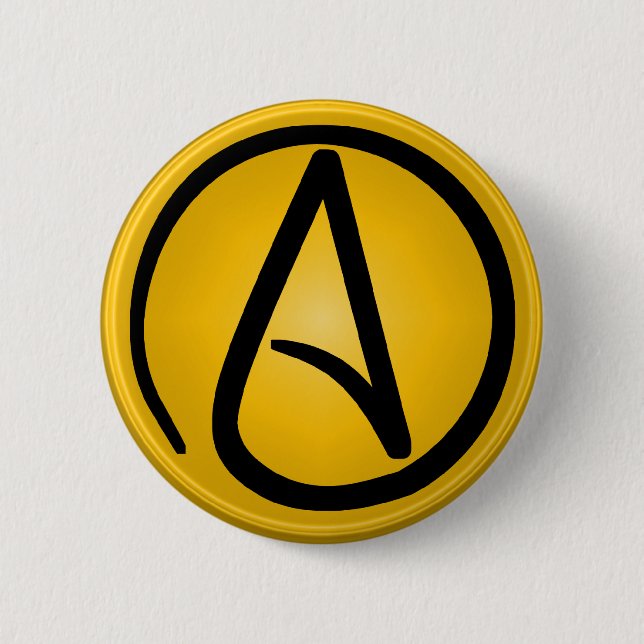 Badge Rond 5 Cm Bouton athée de symbole (Devant)
