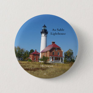 Badge Rond 5 Cm Bouton Au Sable Lighthouse