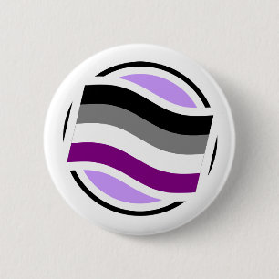 Badge Rond 5 Cm Bouton automatique asexuel d'icône de définition