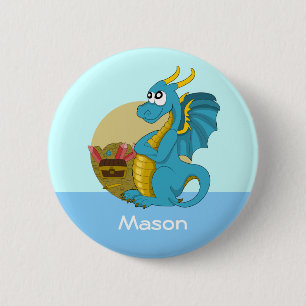 Badge Rond 5 Cm Bouton avec dessin animé du dragon