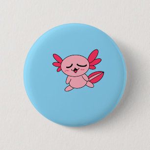 Badge Rond 5 Cm Bouton Axolotl Fatigué