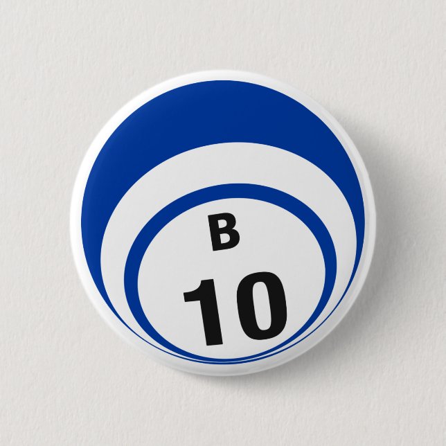 Badge Rond 5 Cm Bouton B10 Bingo Ball (Devant)