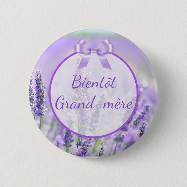 Badge Rond 5 Cm Bouton Baby shower Bientôt Grand-mère (Devant)