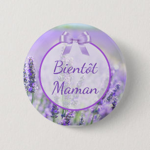 Badge Rond 5 Cm Bouton Baby shower de Bientôt Maman