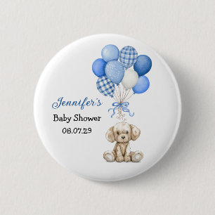 Badge Rond 5 Cm Bouton Baby shower de garçon de ballon bleu