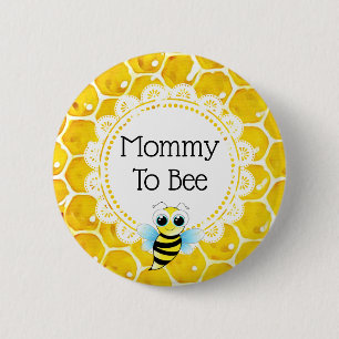 Badge Rond 5 Cm Bouton Baby shower de la peigne de miel de maman à