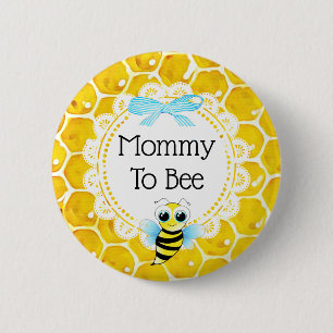 Badge Rond 5 Cm Bouton Baby shower de la peigne de miel de maman à