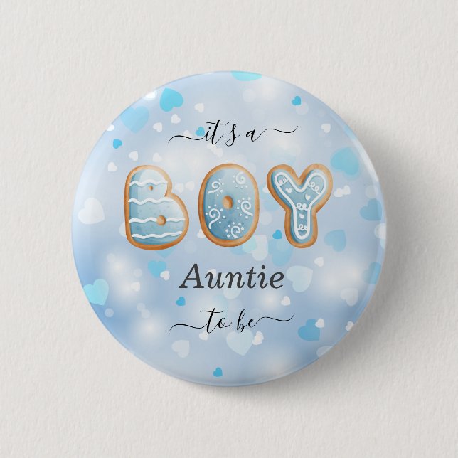 Badge Rond 5 Cm Bouton Baby shower de la Tante Bleue pour être gar (Devant)