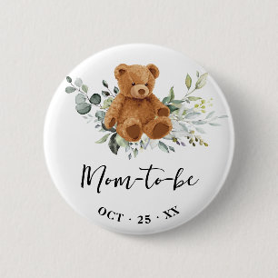 Badge Rond 5 Cm Bouton Baby shower de la verdure pour maman