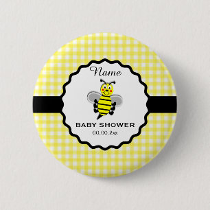 Badge Rond 5 Cm Bouton Baby shower de l'abeille