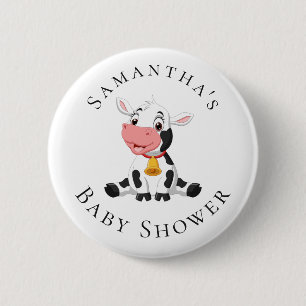 Badge Rond 5 Cm Bouton Baby shower de vache bébé