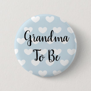 Badge Rond 5 Cm Bouton Baby shower Grand-mère pour être Blue Heart