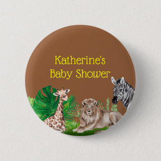 Badge Rond 5 Cm Bouton Baby shower Jungle Safari