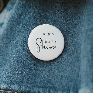 Badge Rond 5 Cm Bouton Baby shower Neutre Moderne Simple