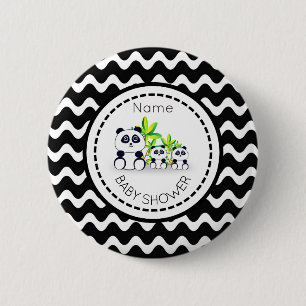 Badge Rond 5 Cm Bouton Baby shower Panda