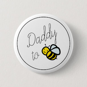 Badge Rond 5 Cm Bouton Baby shower papa à papa d'abeille