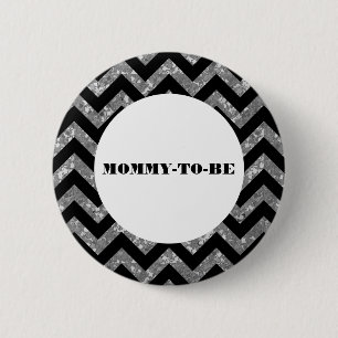 Badge Rond 5 Cm Bouton Baby shower Parties scintillant Chevron Arg