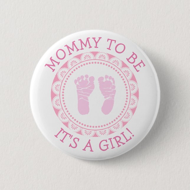 Badge Rond 5 Cm Bouton Baby shower rose "Mommy To Be" (Devant)