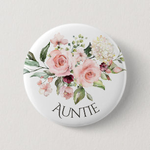 Badge Rond 5 Cm Bouton Baby shower rose Roses Bouton Tante