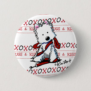 Badge Rond 5 Cm Bouton Baisers et accolades Westie Pin