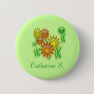 Badge Rond 5 Cm Bouton - Balise Nom de la fleur