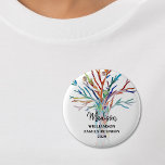 Badge Rond 5 Cm Bouton Balise Nom personnalisé de l'arbre de famil<br><div class="desc">Cette étiquette de famille de réunion est décorée d'un arbre généalogique en mosaïque colorée. Facile à personnaliser avec votre nom de famille. Utilisez l'option Personnaliser supplémentaire pour modifier la taille, le style ou la couleur du texte si vous le souhaitez. Fera un grand souvenir après l'événement. Parce que nous créons...</div>
