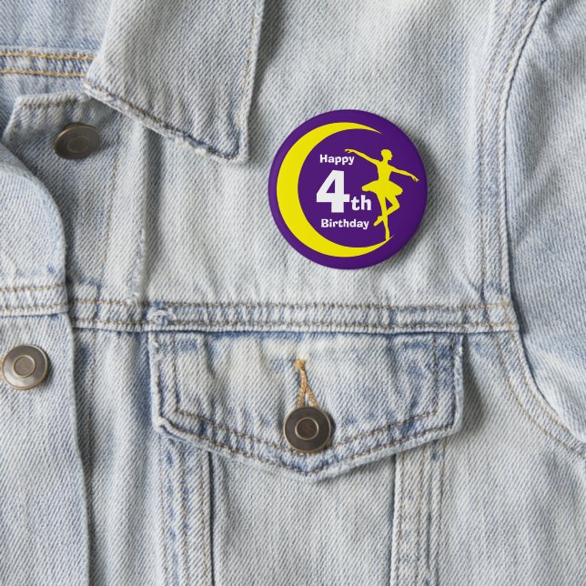 Badge Rond 5 Cm Bouton - Ballerina 4e anniversaire (En situation)