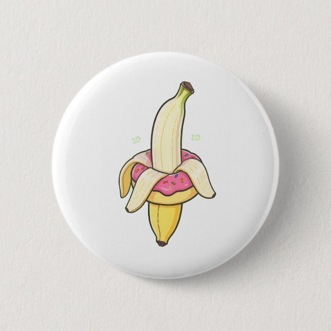 Badge Rond 5 Cm Bouton banane (Devant)
