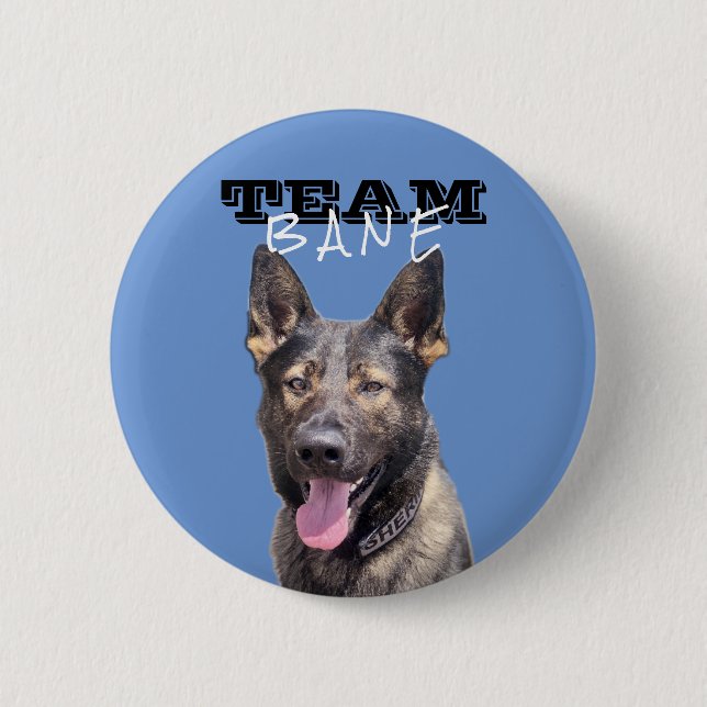 Badge Rond 5 Cm Bouton Bane de l'équipe bleue (Devant)