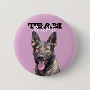 Badge Rond 5 Cm Bouton Bane d'équipe rose