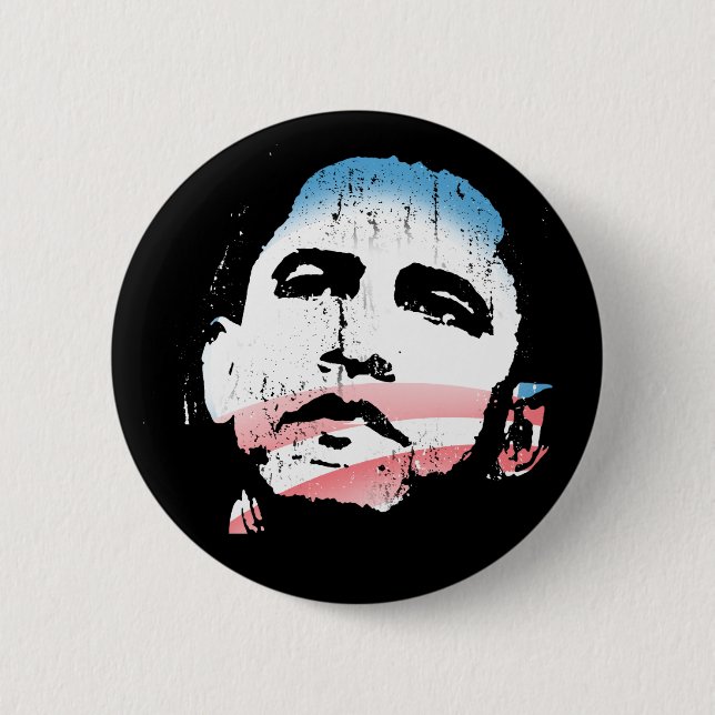 Badge Rond 5 Cm Bouton Barack Obama (Devant)