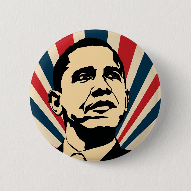 Badge Rond 5 Cm Bouton Barack Obama (Devant)