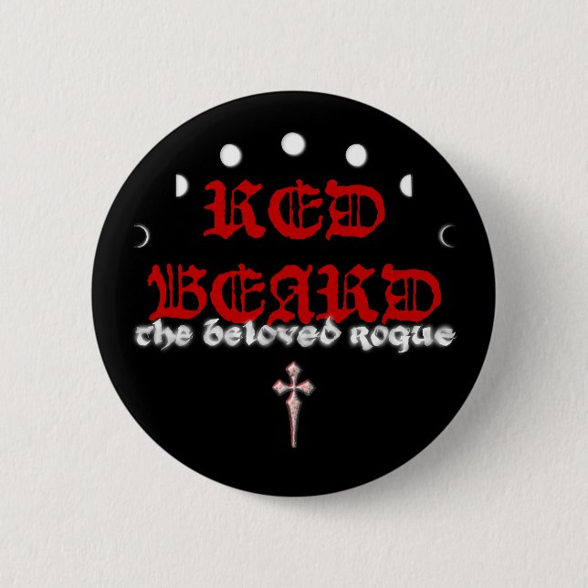 Badge Rond 5 Cm bouton Barbe Rouge (Devant)