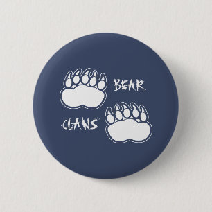 Badge Rond 5 Cm Bouton Barres d'ours gris foncé
