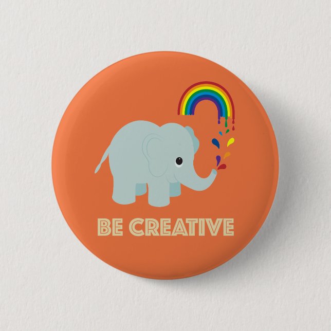 Badge Rond 5 Cm Bouton Be Creative (Devant)