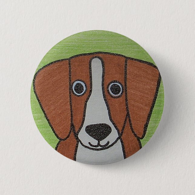 Badge Rond 5 Cm Bouton Beagle mignon (Devant)