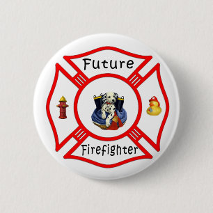 Badge Rond 5 Cm Bouton bébé du pompier Futur