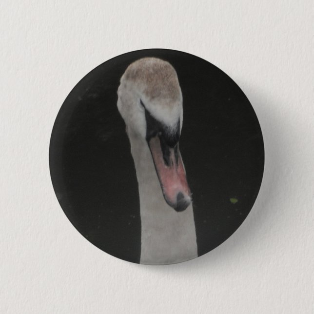 Badge Rond 5 Cm Bouton Bébé Visage de Cygne (Devant)