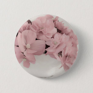 Badge Rond 5 Cm Bouton Begonias rose