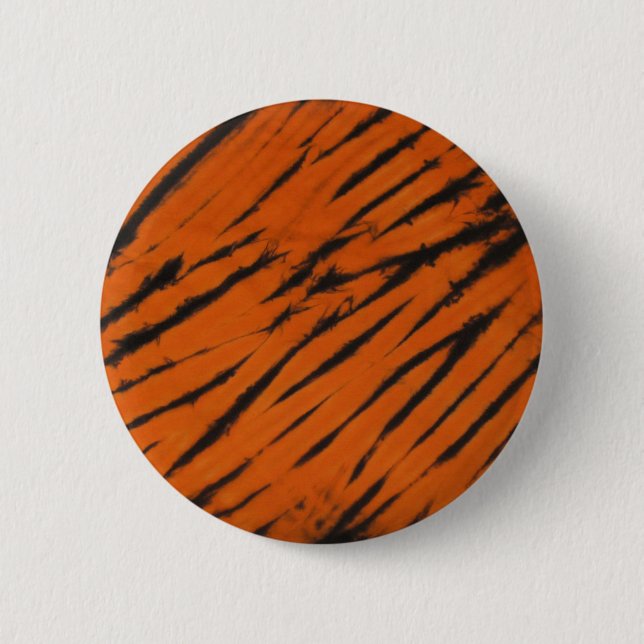 Badge Rond 5 Cm Bouton Bengale noir et orange (Devant)