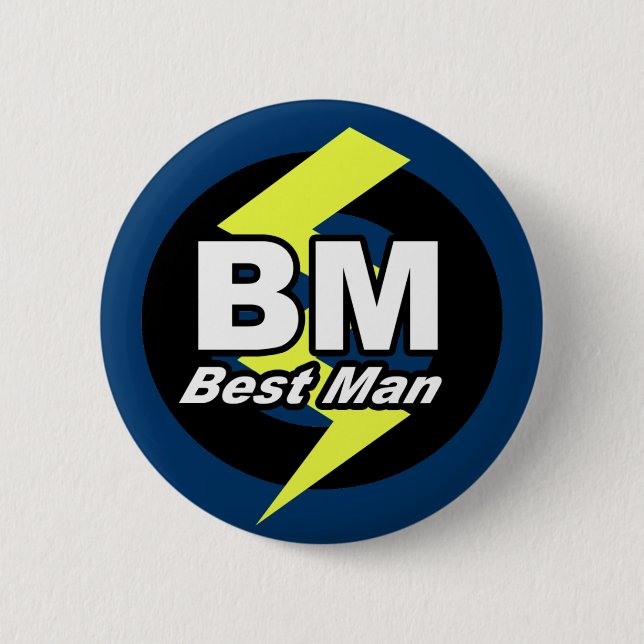 Badge Rond 5 Cm Bouton Best Man (Devant)